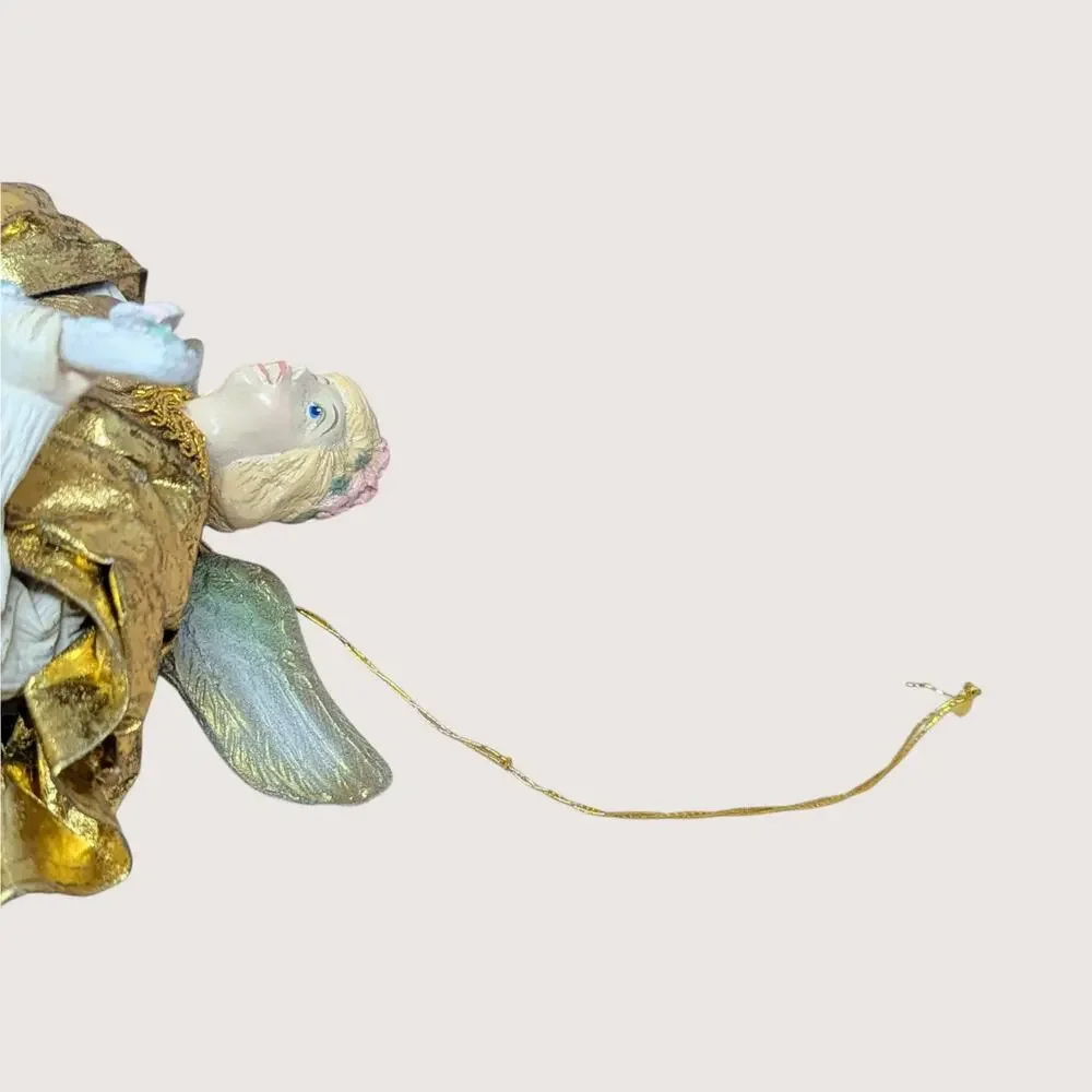 Vintage Fabric Mache Angel Ornament